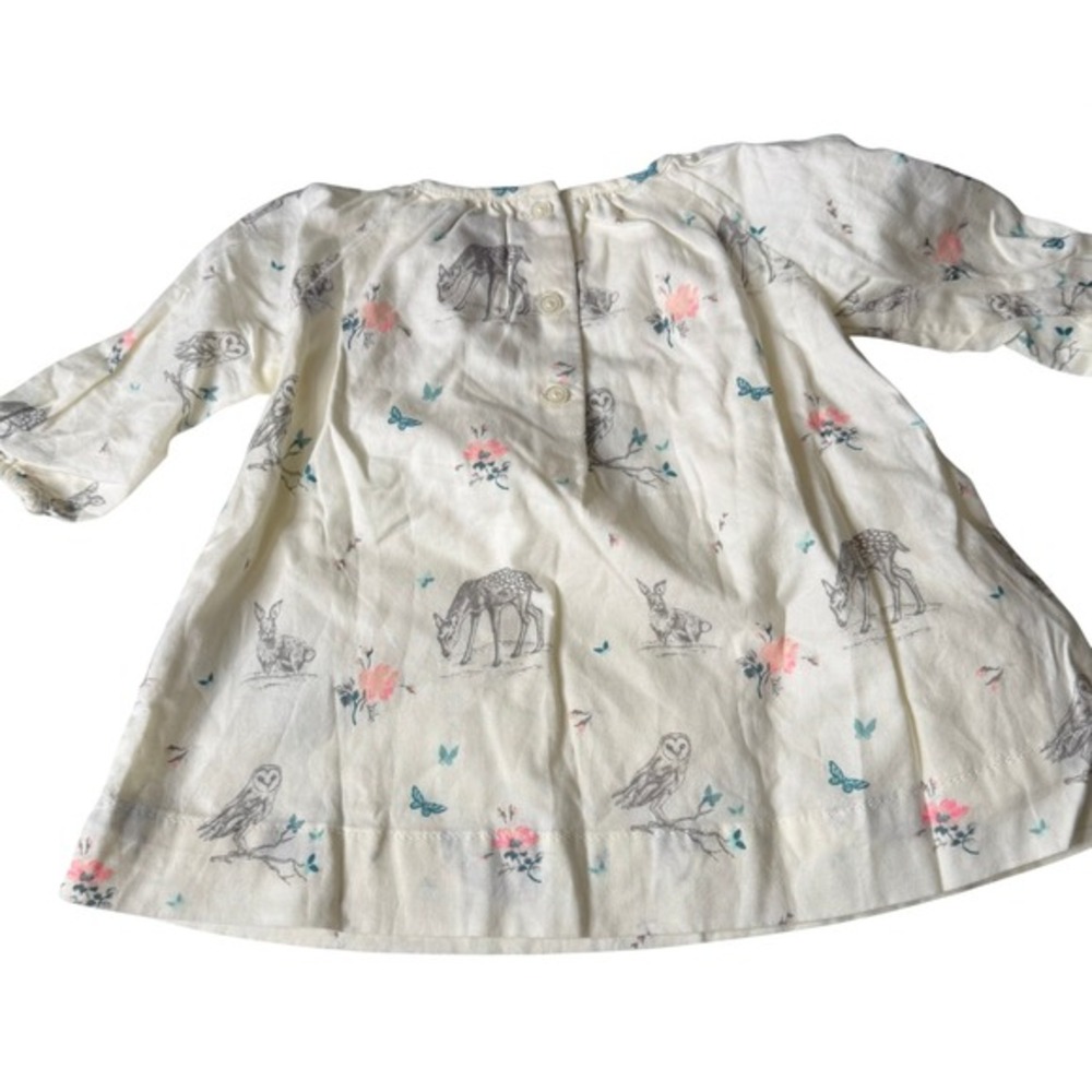 BabyGap Woodland Animal Print Dress and Diaper Cover Set 0-3 Months Cream NWT - Picture 6 of 9